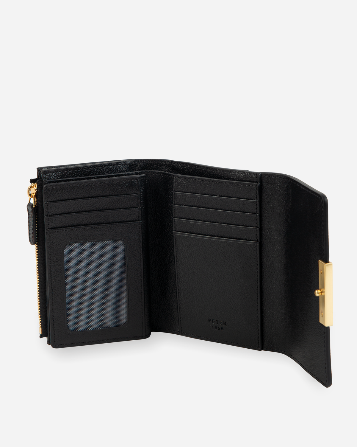 WOMAN LEATHER WALLET WITH METAL CLASP