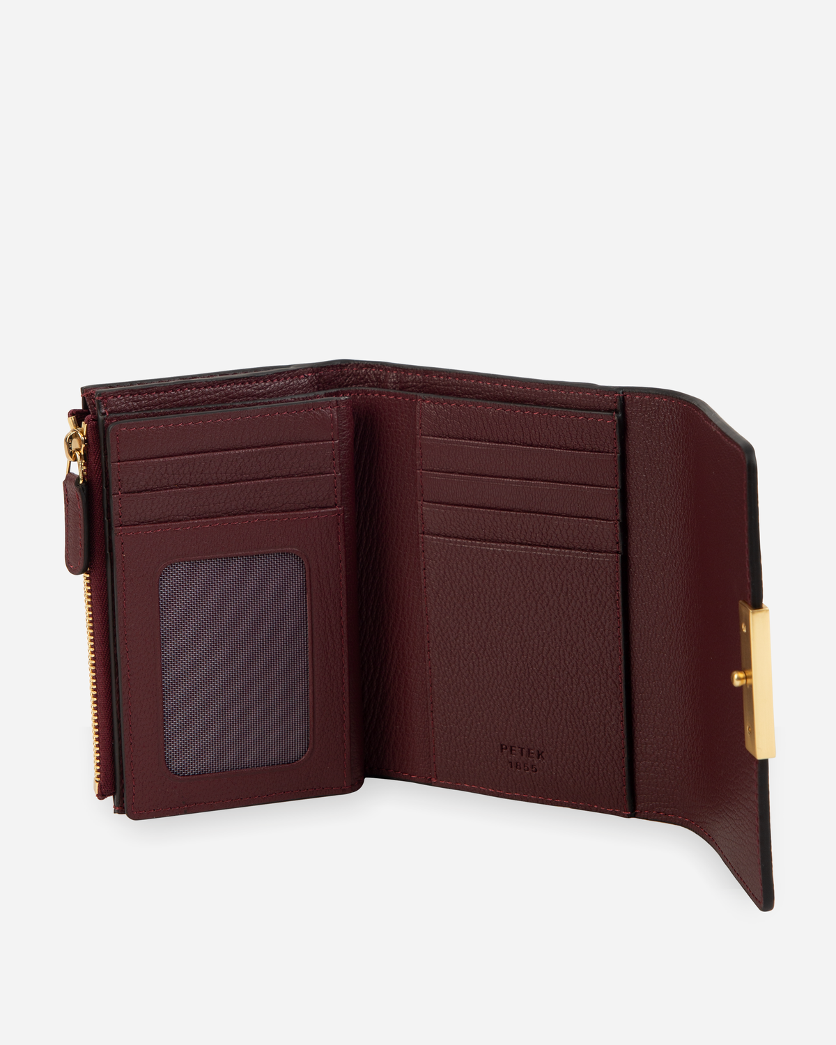 WOMAN LEATHER WALLET WITH METAL CLASP
