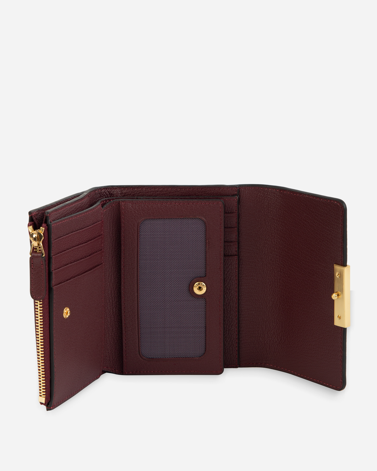 WOMAN LEATHER WALLET WITH METAL CLASP