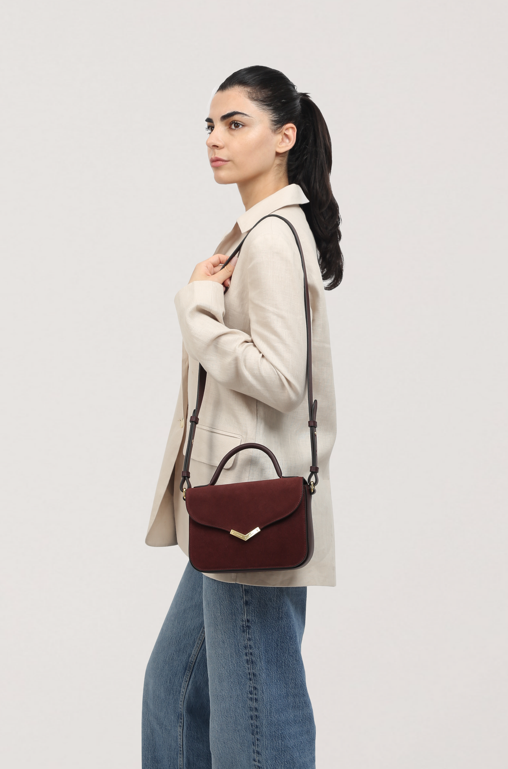 VIA CROSSBODY BAG IN SUEDE CALFSKIN