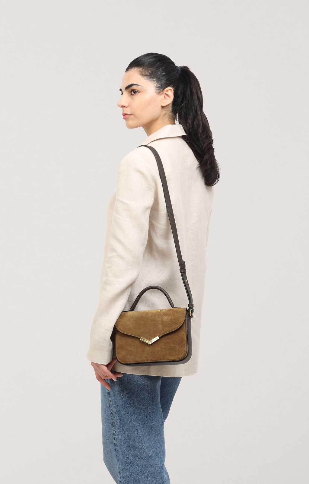 VIA CROSSBODY BAG IN SUEDE CALFSKIN